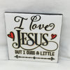I LOVE JESUS, BUT I CUSS A LITTLE Wall Art Ceramic Tile Sign Gift Home Decor Positive Quote Affirmation Handmade Sign Country Farmhouse Gift Campers RV Gift Home and Living Wall Hanging FAITH - JAMsCraftCloset