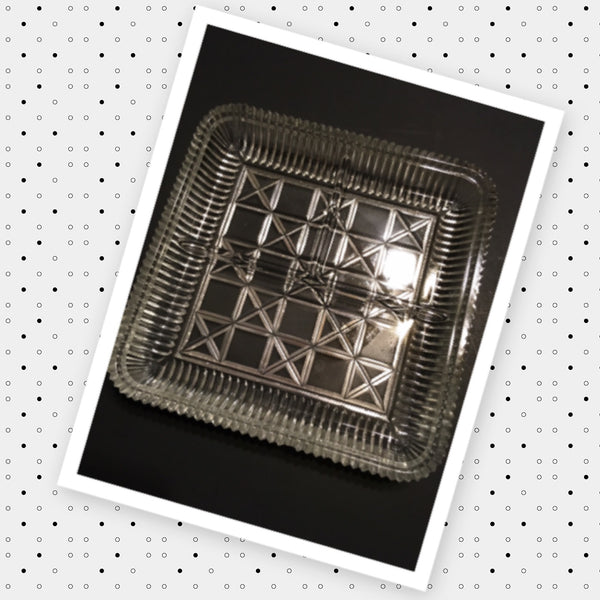 Tray or Dish Relish Square 3 Section X and Bar Design Clear Glass Vintage Unique Gift Idea Serving Tray Kitchen Decor Dining Decor Home Decor Country Decor JAMsCraftCloset