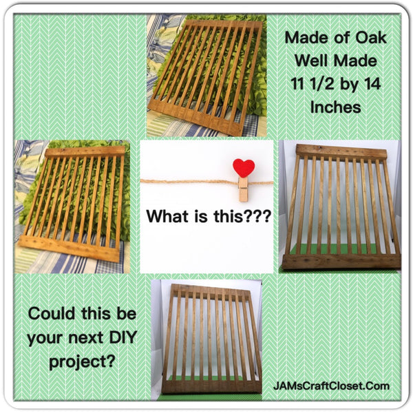 Oak Rack Handmade DIY Wooden No Clue What This Was Used For 14 1/2 by 11 1/4 Inches Ready to Add YOUR Personal Touch JAMsCraftCloset