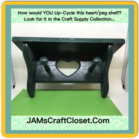 Shelf Green Handmade DIY Wooden Heart Cutout and Pegs Ready to Add YOUR Personal Touch Wall Art JAMsCraftCloset