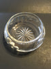 Bowl Vintage Round Clear Cut Glass Star Burst Bottom Thumb Print Frosted Floral Design Serving Dish - JAMsCraftCloset