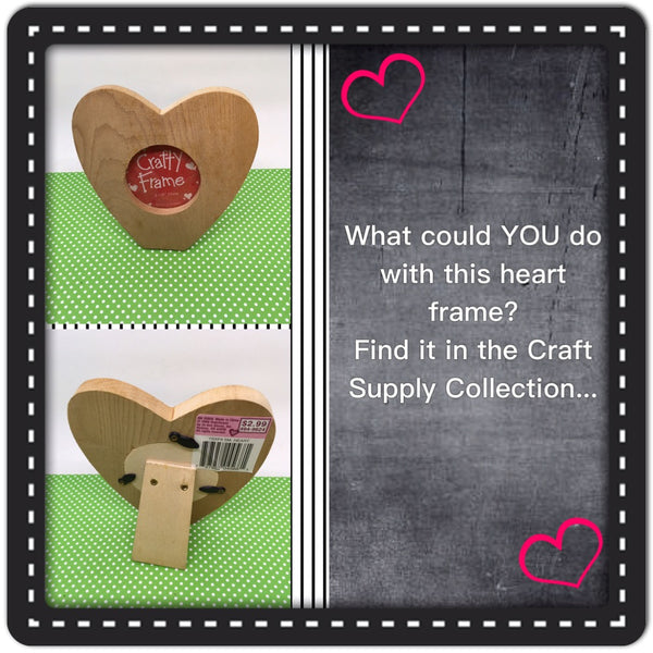 Picture Frame SMALL Heart Shaped DIY Unfinished Wooden 2 1/2 Inch Circle for Picture Frame 4 1/2 by 4 Inches Ready to Add YOUR Personal Touch JAMsCraftCloset