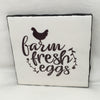FARM FRESH EGGS Wall Art Ceramic Tile Sign Gift Home Decor Positive Quote Affirmation Handmade Sign Country Farmhouse Gift Campers RV Gift Home and Living Wall Hanging - JAMsCraftCloset