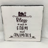 BLESS OUR FARM AND ANIMALS Wall Art Ceramic Tile Sign Gift Home Decor Positive Quote Affirmation Handmade Sign Country Farmhouse Gift Campers RV Gift Home and Living Wall Hanging - JAMsCraftCloset