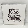 WE RISE BY LIFTING OTHERS Wall Art Ceramic Tile Sign Gift Home Decor Positive Quote Affirmation Handmade Sign Country Farmhouse Gift Campers RV Gift Home and Living Wall Hanging FAITH - JAMsCraftCloset