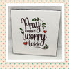 PRAY MORE AND WORRY LESS Wall Art Ceramic Tile Sign Gift Home Decor Positive Quote Affirmation Handmade Sign Country Farmhouse Gift Campers RV Gift Home and Living Wall Hanging FAITH - JAMsCraftCloset
