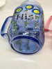 Mugs Mason Jar Hand Painted HIS HERS Pink Blue Floral Happy Dot Flowers