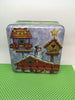 Tin Vintage Christmas Square Snowman and Birdhouse Scene 5 1/2 Square 3 Inches Tall JAMsCraftCloset