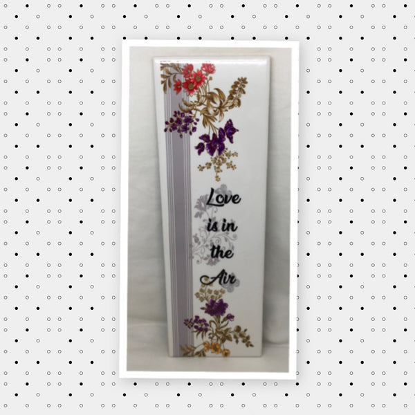 LOVE IS IN THE AIR Ceramic Tile Sign Wall Art Wedding Gift Idea Home Country Decor Affirmation Wedding Decor Positive Saying Valentine's Day Gift - JAMsCraftCloset