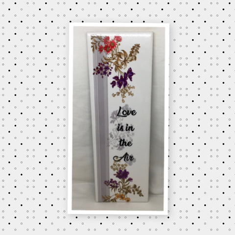 LOVE IS IN THE AIR Ceramic Tile Sign Wall Art Wedding Gift Idea Home Country Decor Affirmation Wedding Decor Positive Saying Valentine's Day Gift - JAMsCraftCloset