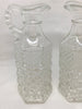 Bottle Decanter Carafe Clear Cut Glass Waffle Design Pouring Indentions NO Markings - JAMsCraftCloset
