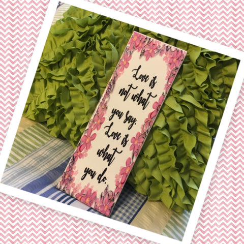 LOVE IS WHAT YOU DO Ceramic Tile Sign Wall Art Wedding Gift Idea Home Country Decor Affirmation Wedding Decor Positive Saying Valentine's Day Gift - JAMsCraftCloset