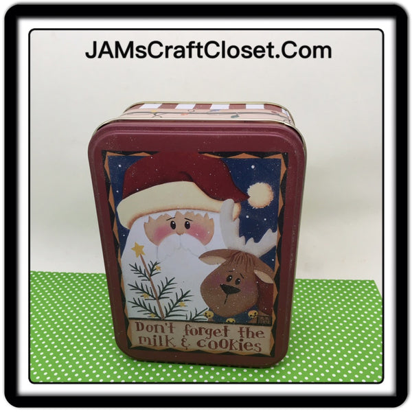 Tin Vintage Don't Forget the Milk and Cookies 6 x 4 x 2 Inches Gift Tin JAMsCraftCloset