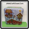 Tin Vintage Christmas Square Snowman and Birdhouse Scene 5 1/2 Square 3 Inches Tall JAMsCraftCloset