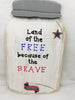 Land of the FREE Patriotic Wooden Mason Jar Sign Wall Art Wall Hanging and Hand Painted-One of a Kind-Unique-Home-Country-Decor-Cottage Chic-Gift - JAMsCraftCloset