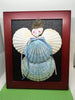Seashell Angel Wall Art or Shelf Sitter in Blue Holiday Decor Guardian Angel Childs Room Hand Painted JAMsCraftCloset
