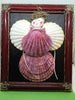 Seashell Angel Wall Art or Shelf Sitter in Rose Holiday Decor Guardian Angel Childs Room Hand Painted JAMsCraftCloset