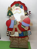 Santa Wooden Folk Art Vintage With Tree Bear and Gingerbread Cookie Holiday Christmas Decor JAMsCraftCloset