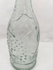 Bottle Corked Pale Green Glass Decorative Vintage Candlestick Holder Embossed Leaves Dots - JAMsCraftCloset