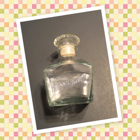 Bottle LAVORIS Clear Glass Mouthwash Square Bottle with Stopper Vintage With Bottom Markings 17  3  3 - JAMsCraftCloset