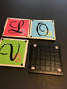 Ceramic Tile LOVE Coasters Handmade Upcycled Repurposed Gift Home Decor SET OF 4