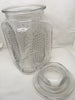 Clear Glass Canister Jar Vintage Waffle and Starburst Design Glass Stopper Lid