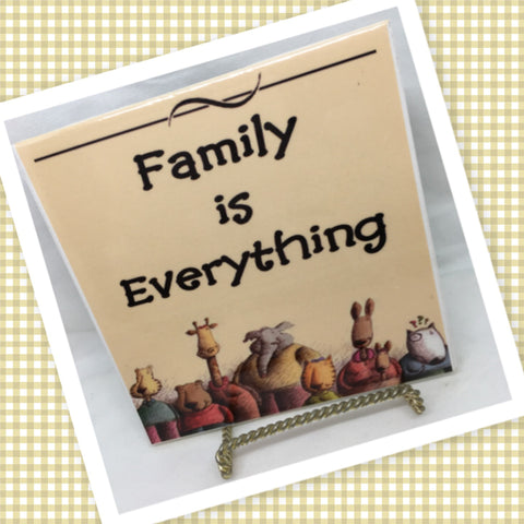 FAMILY IS EVERYTHING Faith Ceramic Tile Sign Wall Art Gift Idea Home Country Decor Affirmation Positive Saying - JAMsCraftCloset