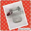 Canning Glass Jar Red Flip Top Clasp Embossed Snowflakes Vintage 6 Inches Tall 4 Inch in Diameter Gift Idea Collectible