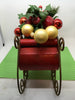 Sleigh Red Tin Vintage With Bulbs and Holly Accents Holiday Decor Centerpiece Gift Idea JAMsCraftCloset
