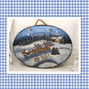 Slate OVAL Hand Painted SANTA CLAUS IS COMING TO TOWN Christmas Wall Art Gift Home Decor JAMsCraftCloset