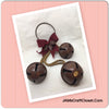 Bells Vintage Round Jingle 3 Red Rusted Patina Door Knob Hanger Holly Berries Holiday Decor Gift - JAMsCraftCloset