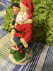 Santa Ceramic Vintage Shelf Sitter 9 Inches Tall Holiday Decor Holding Little Girl and Boy JAMsCraftCloset