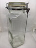 Canister Flip Top Pale Green Glass Pasta Jar Vintage 11 In Tall Storage White Rubber Seal