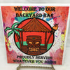 WELCOME TO OUR BACKYARD BAR Wall Art Ceramic Tile Sign Gift Idea Home Decor Positive Saying Gift Idea Handmade Sign Country Farmhouse Gift Campers RV Gift Home and Living Wall Hanging - JAMsCraftCloset