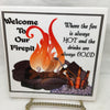 WELCOME TO OUR FIREPIT Faith Ceramic Tile Sign Wall Art Gift Idea Home Country Decor Affirmation Positive Saying - JAMsCraftCloset