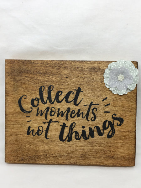 Wooden Sign Positive Word OUR HOUSE COLLECT MOMENTS HOME BELIEVE Handmade Hand Painted Wall Art-One of a Kind-Unique Signs-Home Decor-Country Decor-Cottage Chic Decor-Gift-Wall Art JAMsCraftCloset