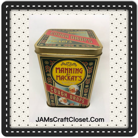 Tin Vintage Manning and Mackays Cough Drops Advertising Tin Collector JAMsCraftCloset