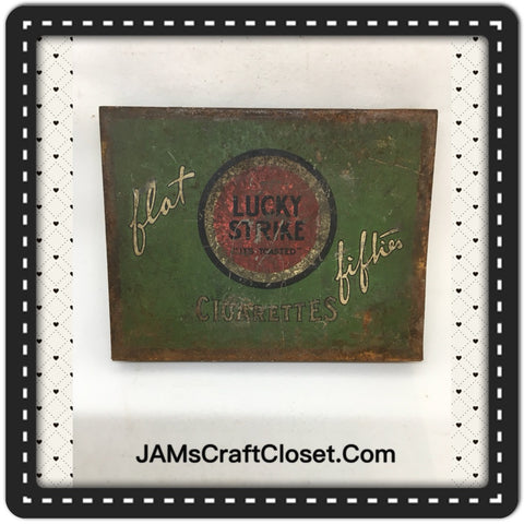 Tin Vintage Lucky Strike Flat Fifties Advertising Tin Collector JAMsCraftcloset