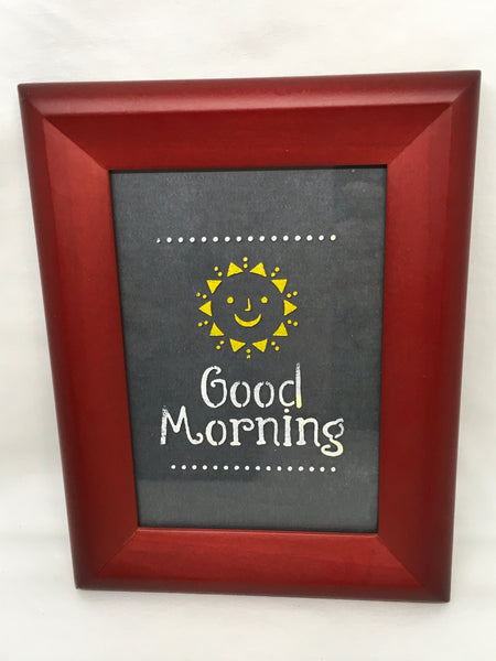 GOOD MORNING Sunshine Framed Wall Art Handmade Hand Painted Home Decor Gift Idea  Wedding  Kitchen Decor -One of a Kind-Unique-Home-Country-Decor-Cottage Chic-Gift- Glass Painting FOLK ART Flour Sack Tea Towels Kitchen Decor Gift Idea Handmade JAMsCraftCloset
