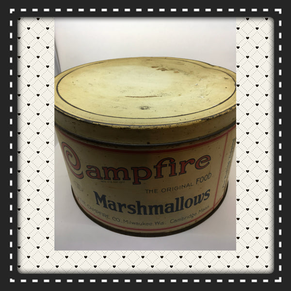 Tin Vintage Campfire Marshmallows 5 Lbs Advertising Tin Collector Tin c. 1930 JAMsCraftCloset