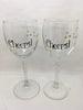 CHEERS Glasses Stemware Glasses Wine Glass es Twisted Stems Barware Party Set of 2 Gift Idea Home Decor Kitchen Dining Gift Unique Hand Painted Stemware JAMsCraftCloset