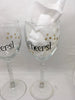 CHEERS Glasses Stemware Glasses Wine Glasses Twisted Stems Barware Party Set of 2 Gift Idea Home Decor Kitchen Dining Gift Unique Hand Painted Stemware JAMsCraftCloset