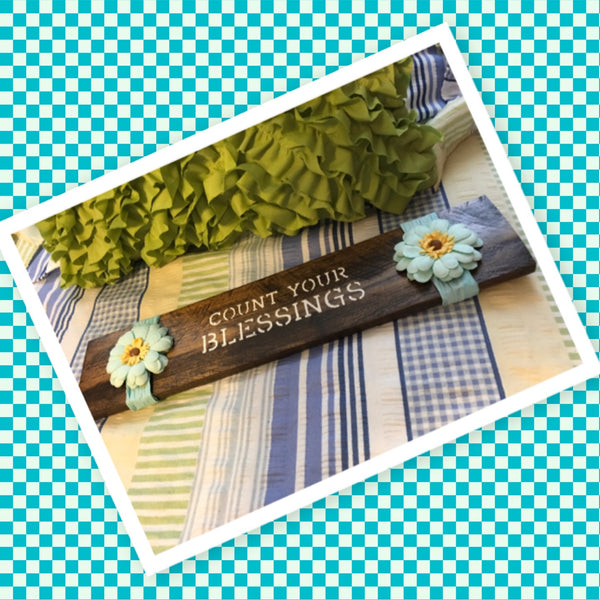 Wooden Sign THIS WAY TO THE MOUNTAINS Positive Saying Wall Art Gift Idea Campers RV Home Decor-Wall Art-Gift-One of a Kind Teal Aqua Floral Accents JAMsCraftCloset