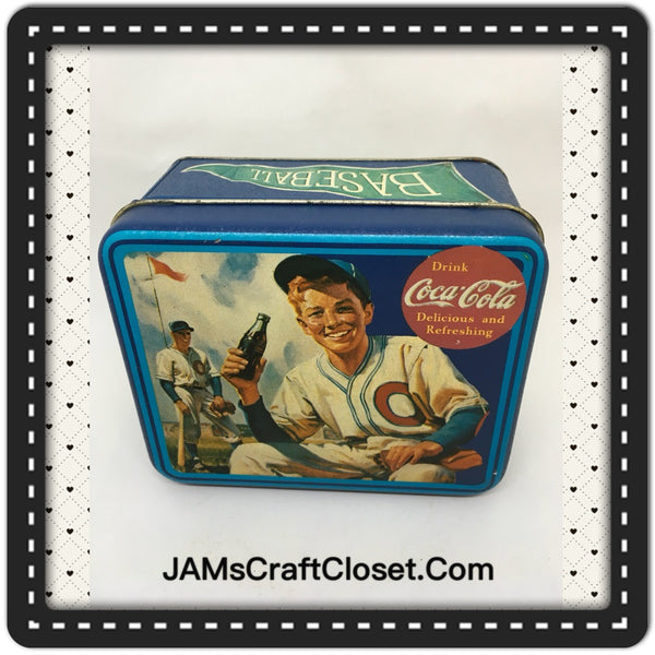 Tin Vintage Coca Cola Baseball Advertising Tin c. 1993 JAMsCraftCloset