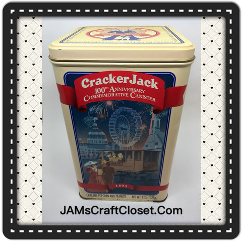 Tin Vintage Cracker Jack 100th Anniversary Commemorative Canister Advertising Tin Collector c. 1993 JAMsCraftCloset