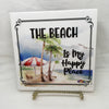 THE BEACH IS MY HAPPY PLACE Ceramic Tile Sign Wall Art Gift Idea Ocean Lover Home Decor Country Decor Affirmation Positive Saying - JAMsCraftCloset