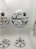 IT IS NOT DRINKING ALONE IF THE DOGS ARE HOME Glasses Stemware Glasses Wine Glasses Barware Party Set of 2 Gift Idea Home Decor Kitchen Dining Gift Unique Hand Painted Stemware - JAMsCraftCloset