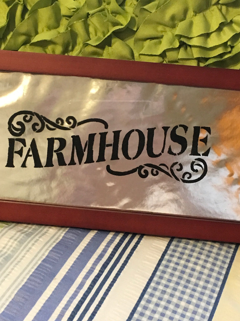FARMHOUSE Vintage Reddish Wood Frame Wall Art Home Kitchen Decor Gift ...