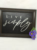 LIVE SIMPLY Framed Wall Art Handmade Hand Painted Home Decor Gift Idea Wedding Kitchen Decor -One of a Kind-Unique-Home-Country-Decor-Cottage Chic-Gift- Glass Painting - JAMsCraftCloset