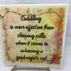 CUDDLING IS MORE EFFECTIVE THAN SLEEPING PILLS Wall Art Ceramic Tile Sign Gift Idea Home Decor Funny Positive Saying Gift Idea Handmade Sign Country Farmhouse Gift Campers RV Gift Home and Living Wall Hanging - JAMsCraftCloset